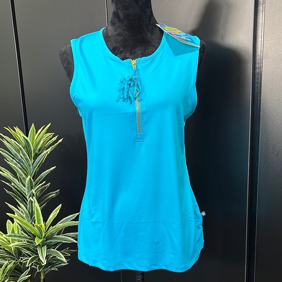 Banana Boat UPF 50+ protection pullover sleeveless 1/4 zip tassel,stretch summer - Picture 1 of 13
